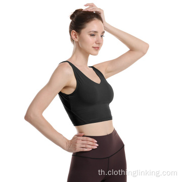 ฟิตเนสออกกำลังกาย Gym Crop Tops สำหรับผู้หญิง